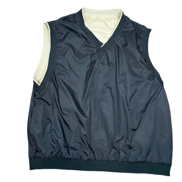 NWOT Wedge Men's Reversible Golf Vest Tan / Black Pockets XXL - Picture 4 of 9